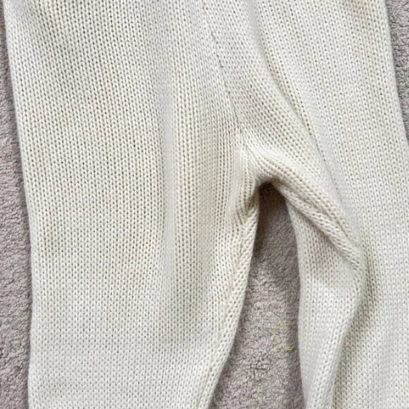 Hanifa Cream Chunky Cozy Knit Flare Leg Pants Tall Girl Friendly Sz XS - Picture 5 of 9